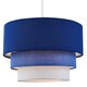 image 2 of Contemporary Round Triple Tier Midnight Blue Cotton Fabric Pendant Light Shade