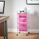 image 2 of VonHaus 4 Drawer Pink Storage Trolley with 360° Wheels