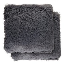 Teddy Cushion Cover 43cm x 43cm Charcoal | Grey | Grey