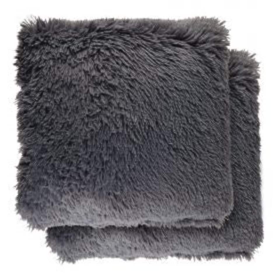 image 1 of Teddy Cushion Cover 43cm x 43cm Charcoal | Grey | Grey