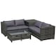 image 1 of Outsunny 4Pcs Patio Rattan Sofa Garden Furniture Set Table w/ Cushions Grey