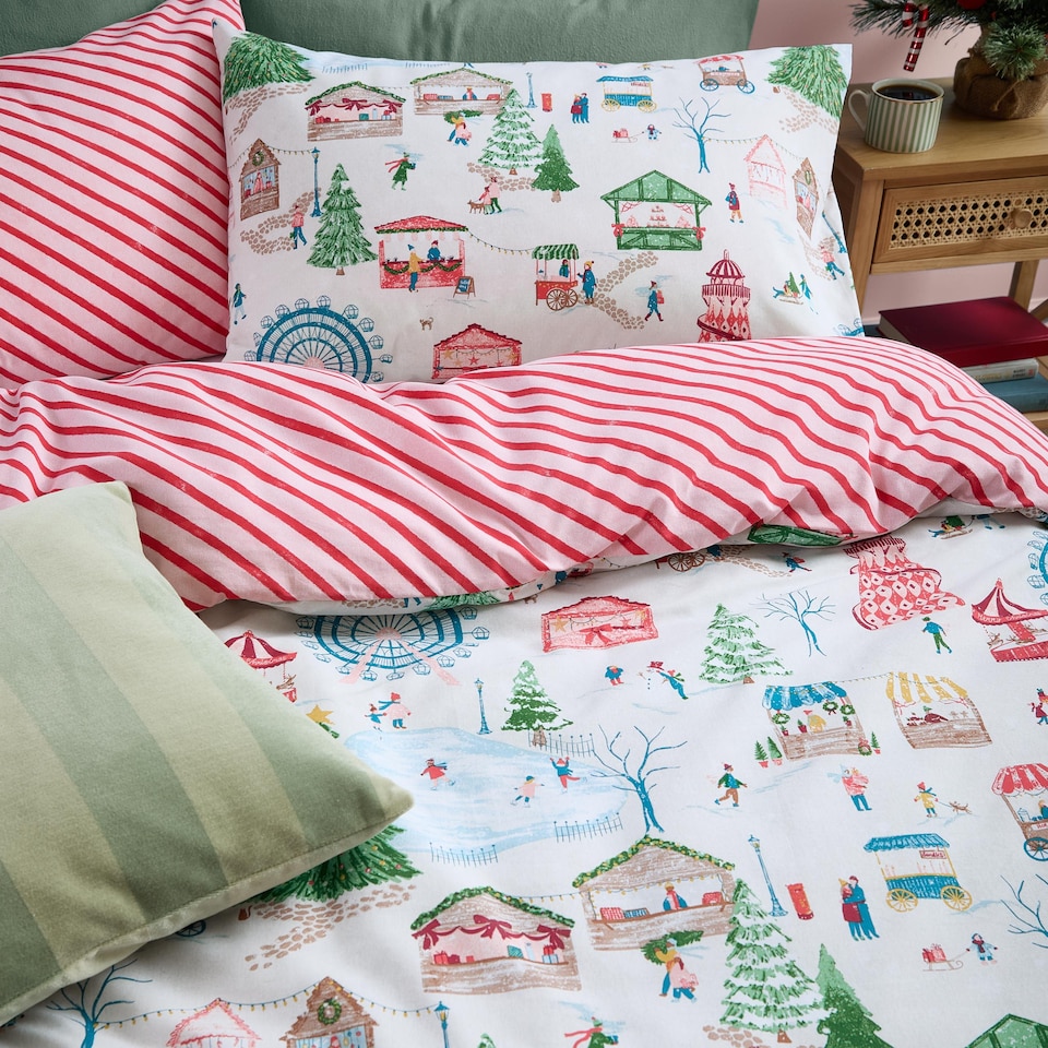 image 1 of Furn Winter Wonderland Reversible Christmas Duvet Cover Set, Multi, King
