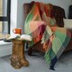 image 4 of Multicoloured Check Herringbone Throw Blanket - 100% Cotton Multi | 125 x 150cm