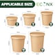 image 7 of ECONX 32oz Kraft Disposable Paper Soup Cups Food Containers with Lids Takeaway Tubs 100pc