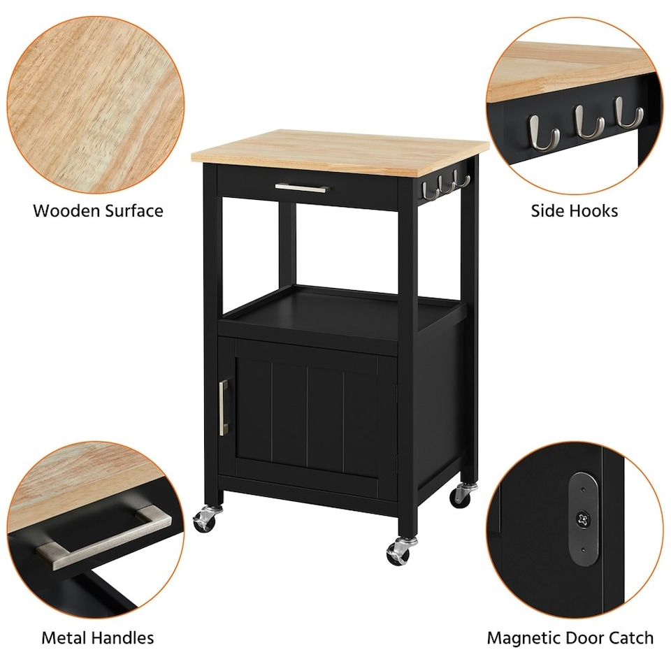 image 1 of Yaheetech Rolling Kitchen Cart W/Wheels