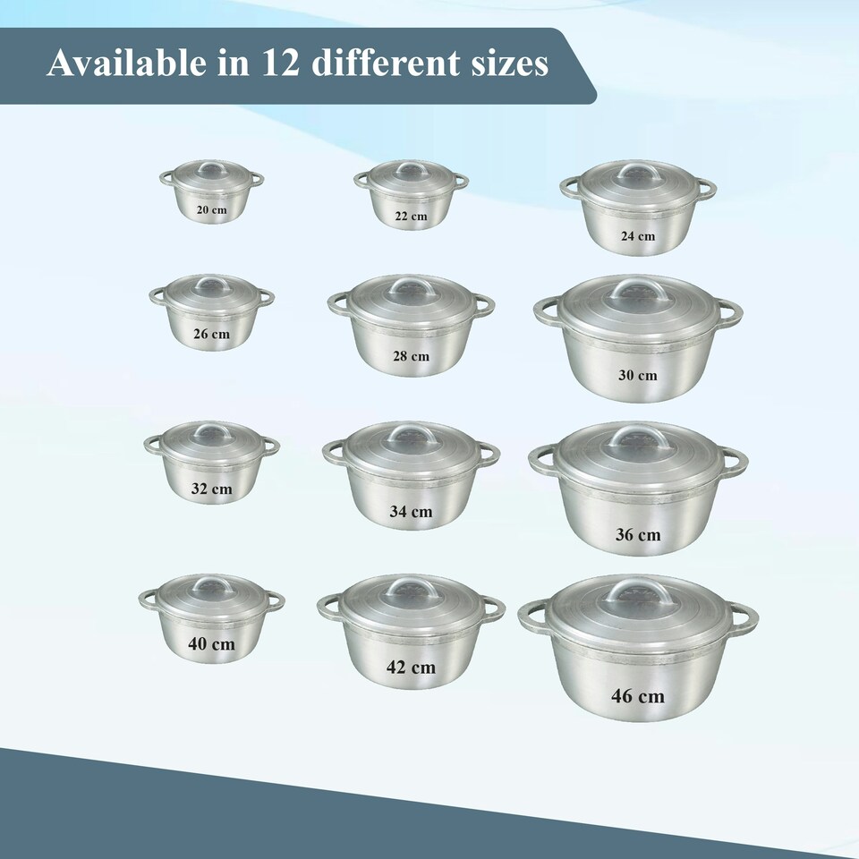 image 1 of Buckingham Grounded Aluminium Dutch Oven Pot Casserole Dish 20 cm / 2 Litre Silver