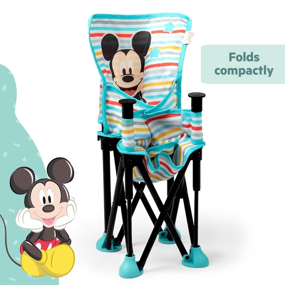 image 1 of Bright Starts Disney Mickey Mouse Pop N Sit Portable Booster Baby Floor Seat