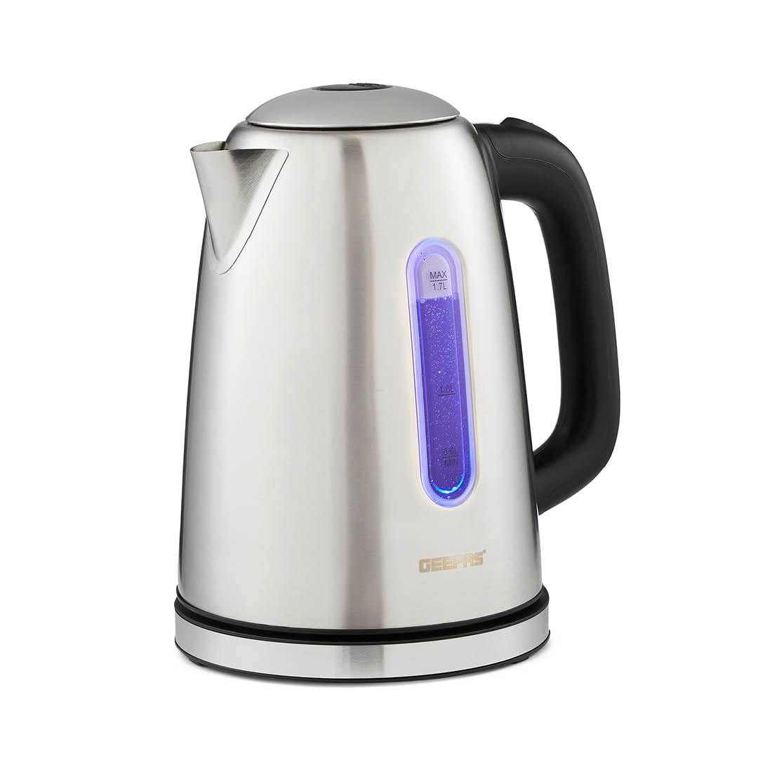 GEEPAS 1.7L Illuminating Stainless Steel Kettle 2200W Silver