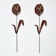 image 1 of Homescapes Steel Tulip Garden Stake Decorations, Set of 2
