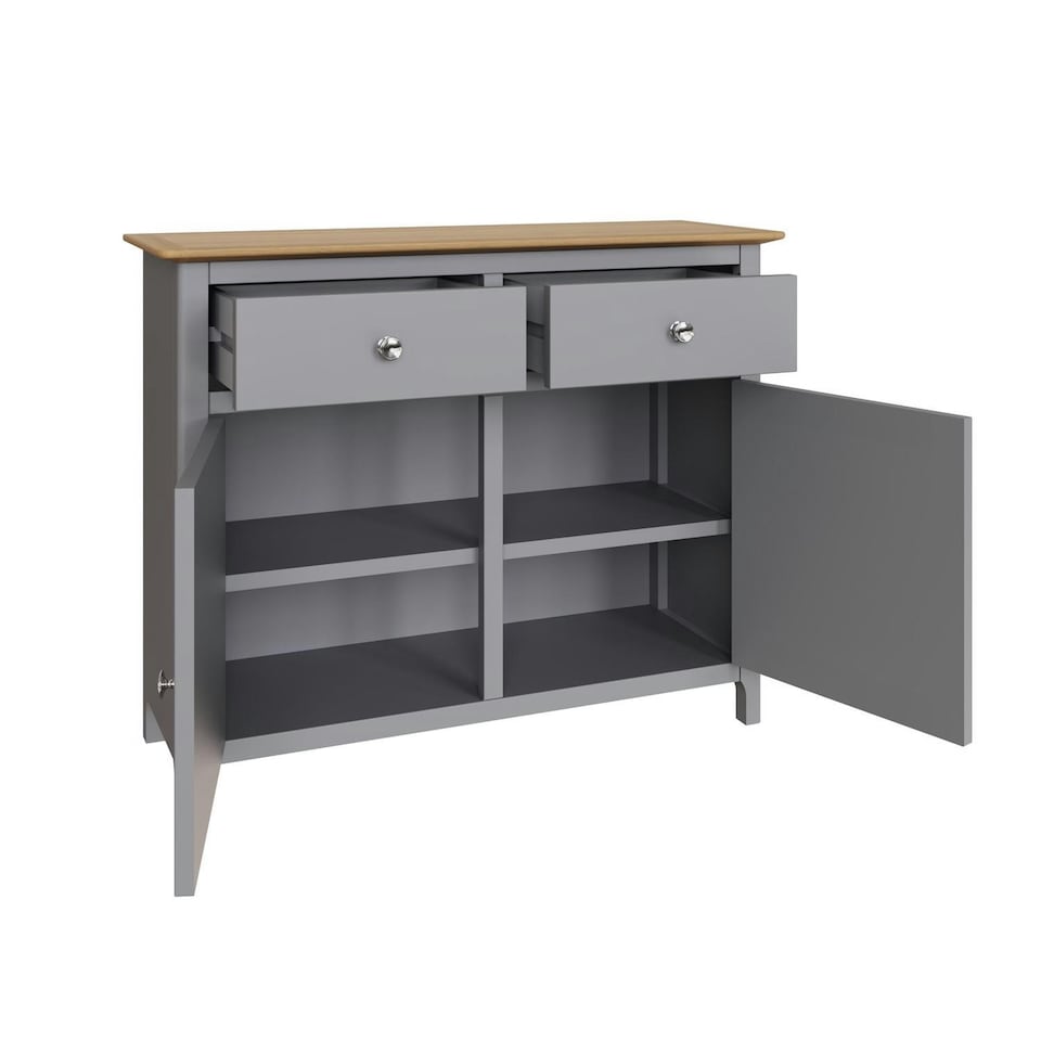 image 1 of Taberno Oak 2 Door 2 Drawer Sideboard Dove Grey Grey