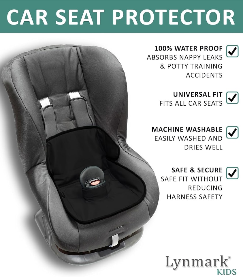 image 1 of Lynmark® Potty Training Car Seat Protector Cover with Middle Buckle Hole | Black | 1