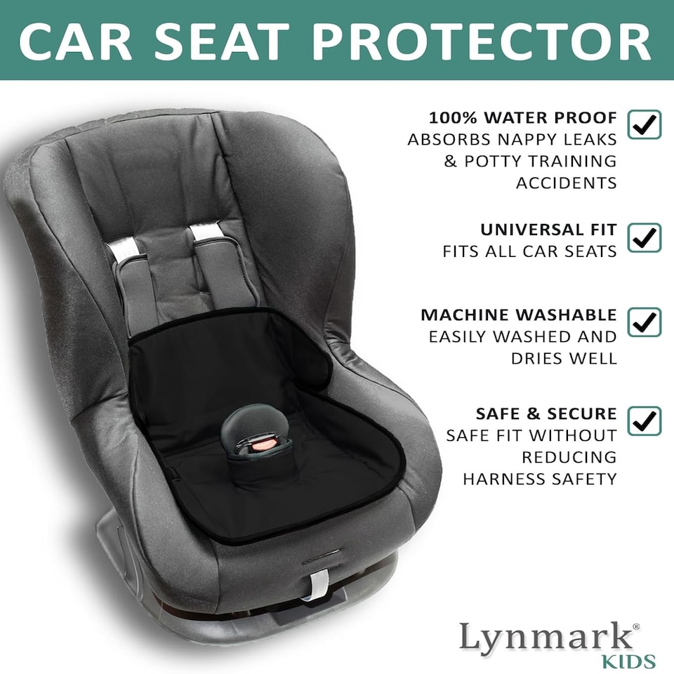 image 1 of Lynmark® Potty Training Car Seat Protector Cover with Middle Buckle Hole, Black | Black | Universal | 1