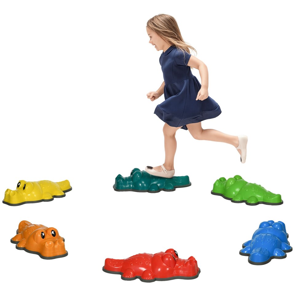 image 1 of ZONEKIZ 6PCs Kids Stepping Stones Sensory Toy w/ Anti-Slip Edge