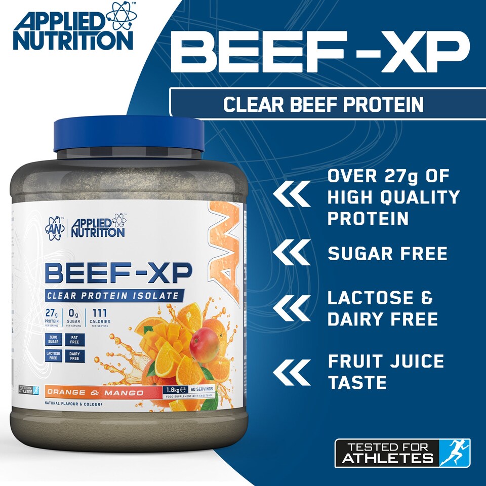 image 1 of Applied Nutrition Beef-XP Clear Protein Isolate Powder - Orange & Mango - 60 Servings