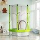 image 2 of AIYAPLAY 4.6FT Kids Trampoline with Safety Enclosure Net, Green