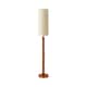 image 8 of ValueLights Wyatt Natural Linen Tall Lamp Shade Walnut Wood Bobbin Floor Lamp | Cream