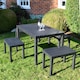 image 2 of Plastic Dining Garden Table with 4 Benches