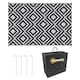 image 1 of Outsunny Reversible Waterproof Outdoor Rug W Carry Bag, 182 x 274 cm | Multi | Black and White | 182L x 274W x 0.3Hcm