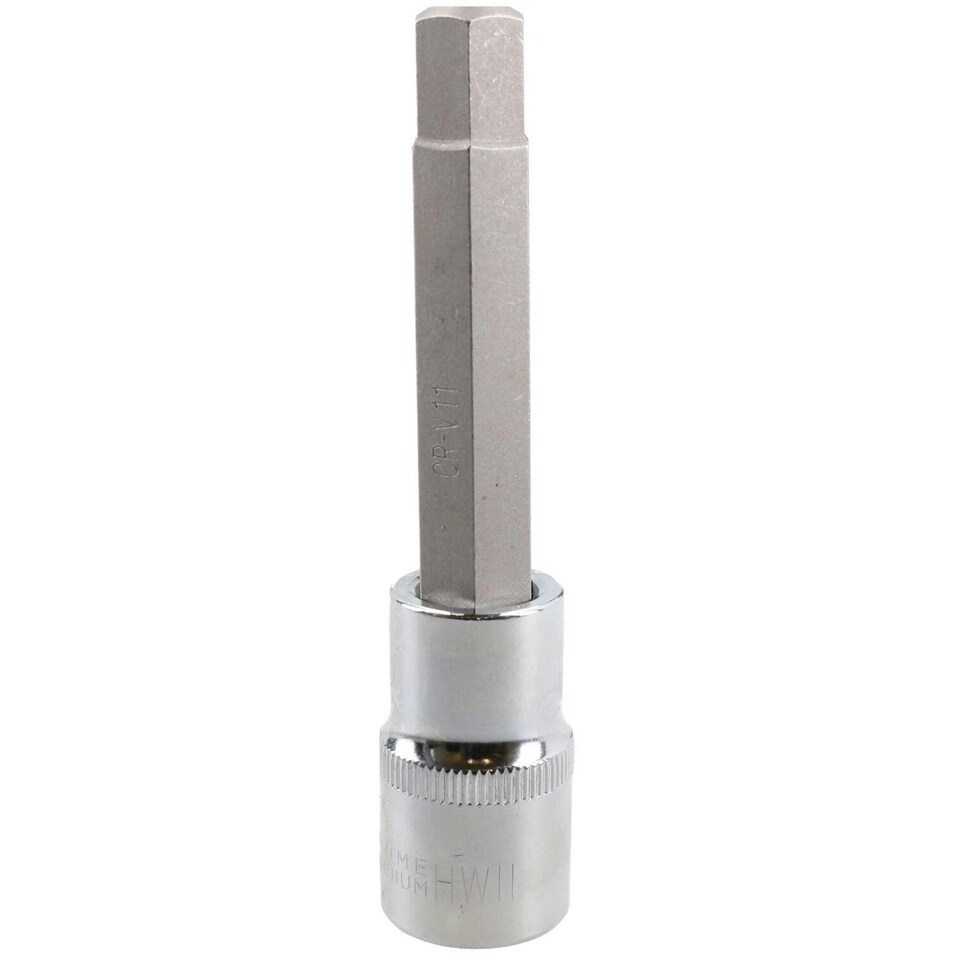 image 1 of 11mm Hex Allen Key Long Bit Internal Socket Metric 1/2" Drive 100mm Length Cr-V