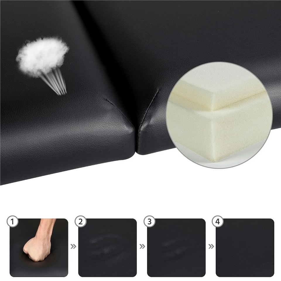 image 1 of Yaheetech Adjustable 3 Fold Massage Bed with Headrest and Hand Pallet