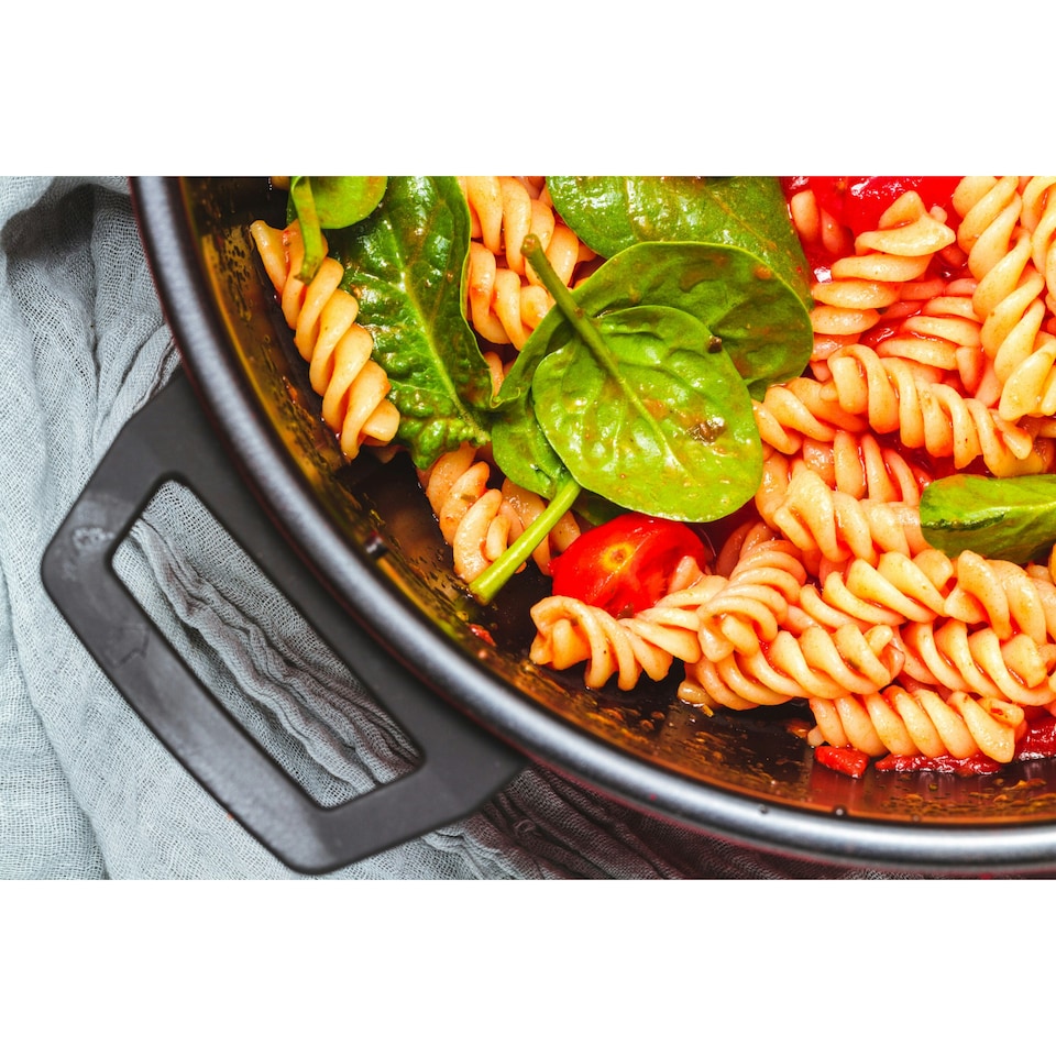 image 1 of KitchenCraft Pasta Pot Red Carbon Steel 4L