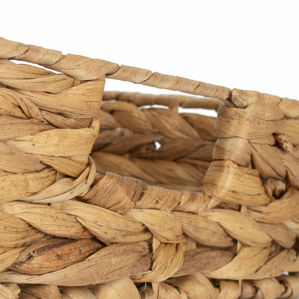 image 1 of Water Hyacinth Shallow Rectangular Storage Basket Brown | Brown | S