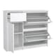 image 5 of Naia Shoe Cabinet with 2 Flip Down Doors 1 Door and 1 Drawer in White High Gloss