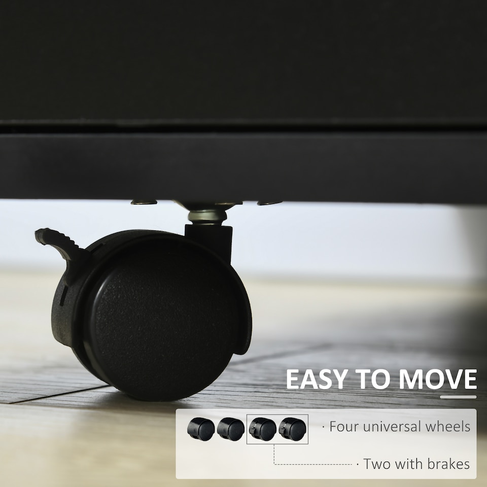 image 1 of HOMCOM Multi-Storage Printer Stand Unit Office Desk Side Mobile Storage w  Wheels Modern Style 60L x 50W x 65.5H cm - Black