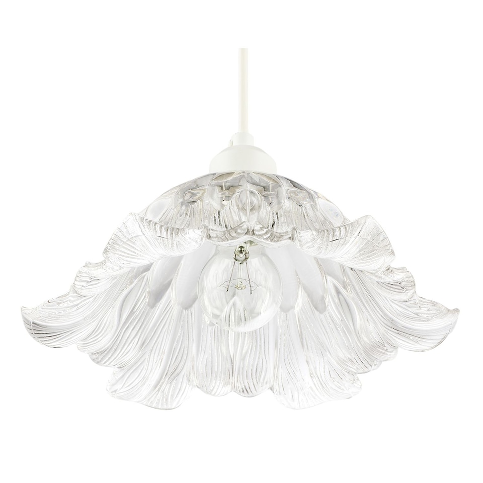 image 1 of Art Nouveau Sculptural Clear Glass Pendant Ceiling Lighting Shade