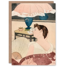 Mary Cassatt Art Card The Lamp Woman With Fan Painting