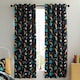 image 1 of Catherine Lansfield Rainbow Rockets Fully Reversible 66x72 Inch Eyelet Curtains Black | Black