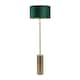 image 4 of ValueLights Lexy Gold Dimmable Floor Lamp with Forest Green Velvet with Gold Inner Lamp Shade and LED Bulb