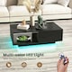 image 8 of COSTWAY Coffee Table w/LED Lights Rectangle Table Black
