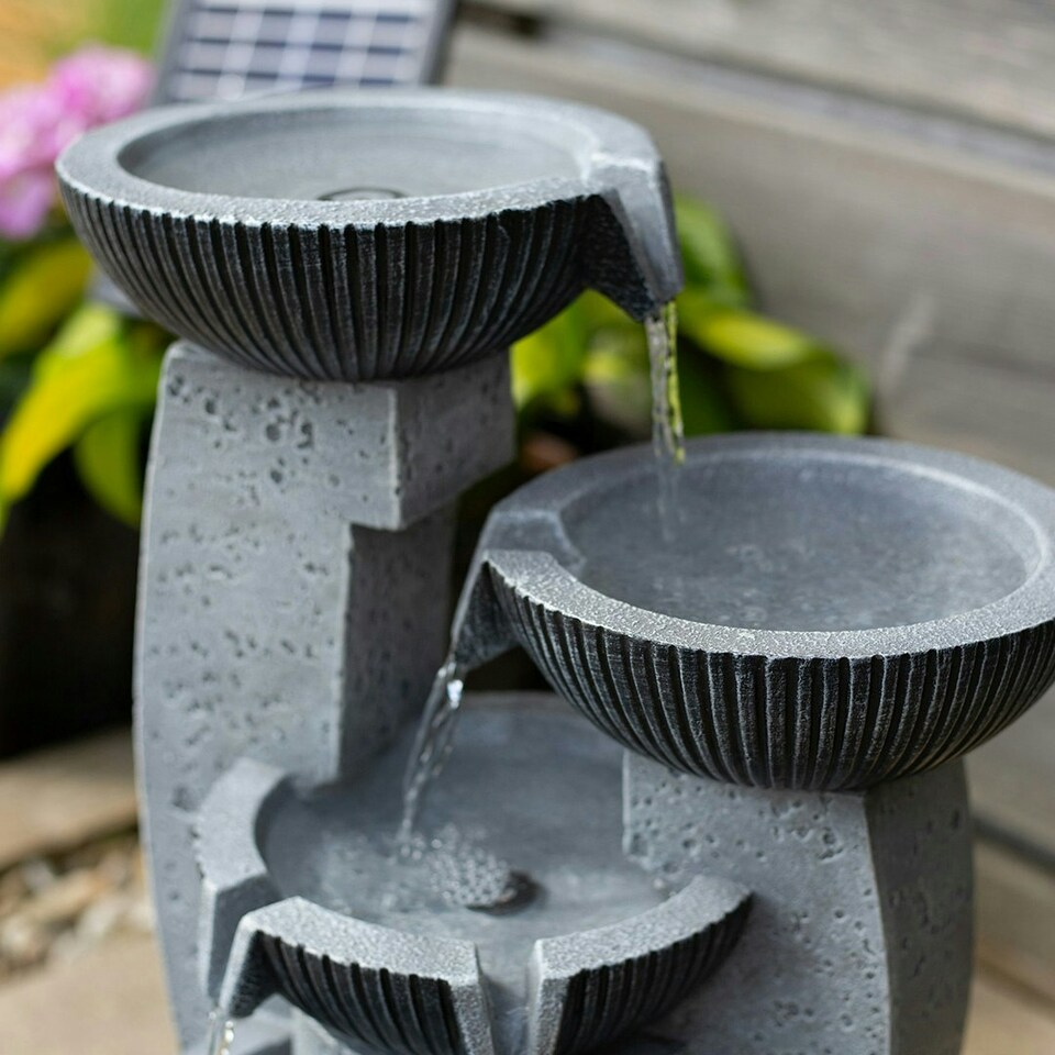 image 1 of Easy Fountain Greek Columns incl LEDs Solar Powered 'Day & Night' Water Feature