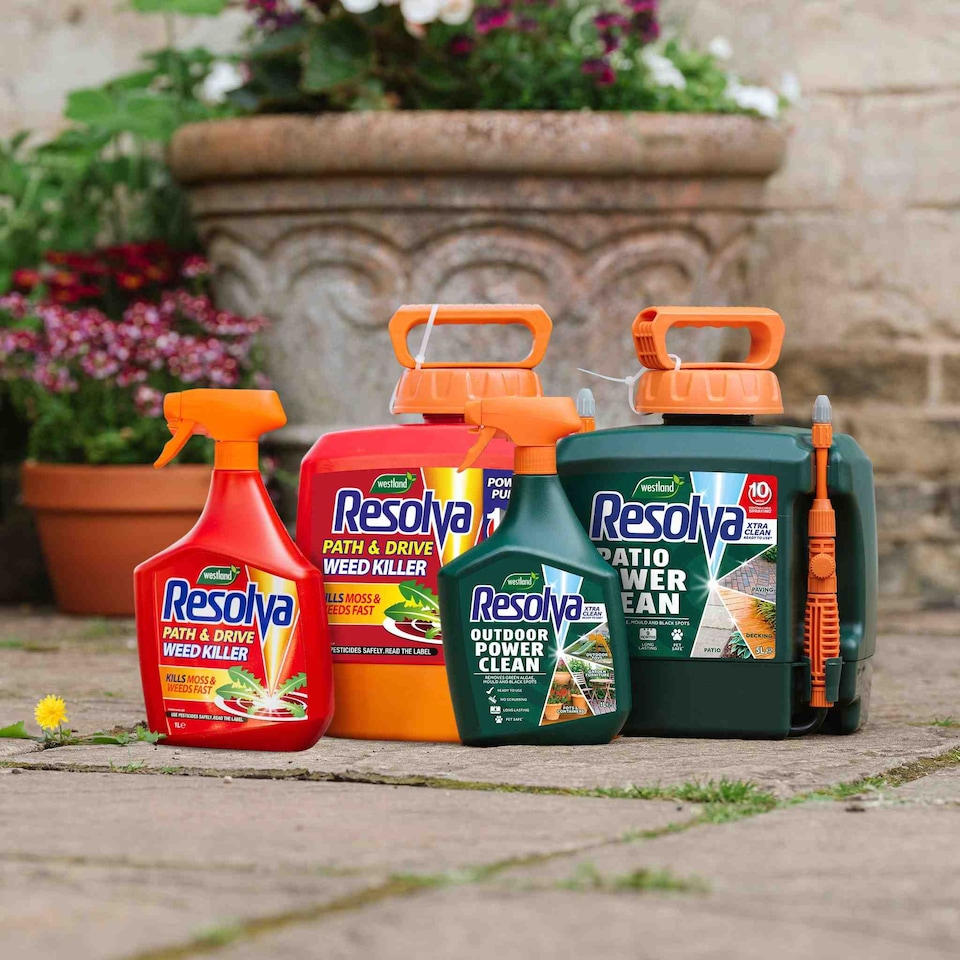 image 1 of Resolva Xtra Clean and Path and Drive Weedkiller Bundle | Green | Green | 2 x 5L Power Pump