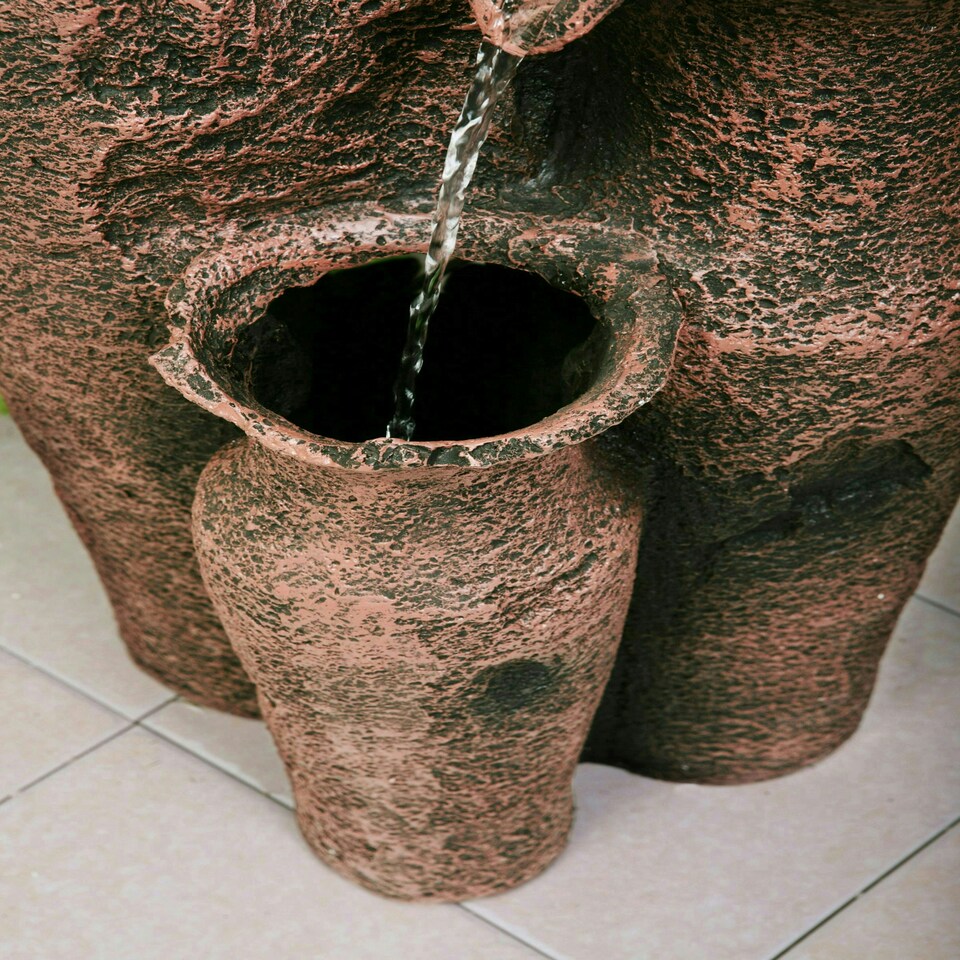 image 1 of Primrose Sama Cascading 3 Tier Ancient Jars Water Feature Brown 84cm