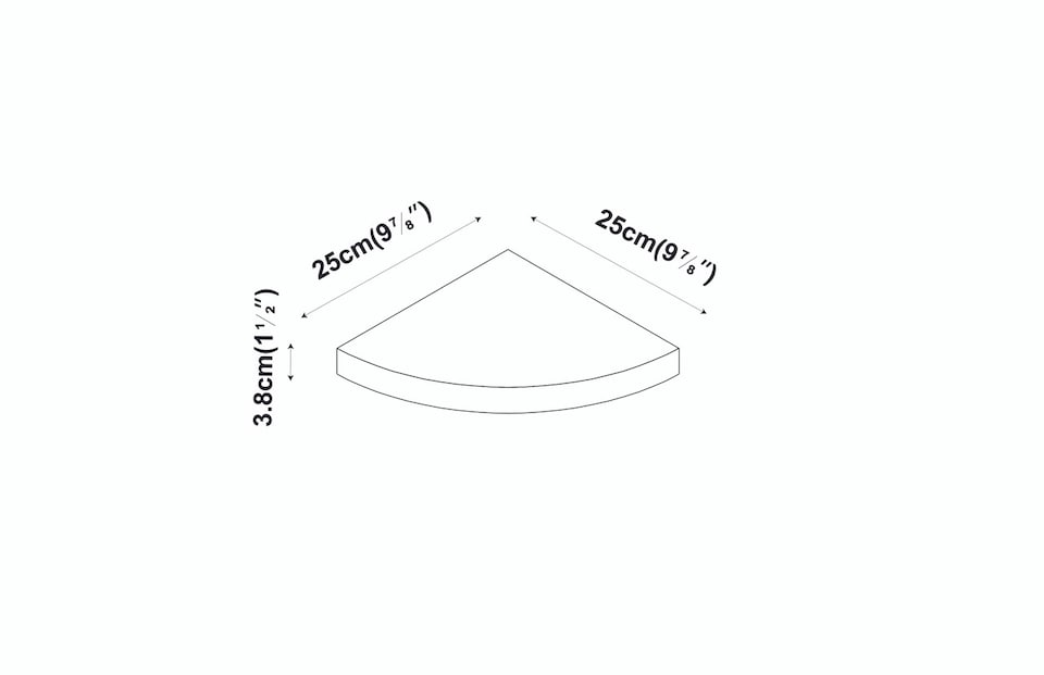 image 1 of Wooden Wall Mounted Floating Corner Shelf | Black | 1