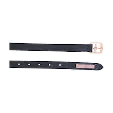 Hy Rosciano Horse Stirrup Leathers - Black/Rose Gold - 48in