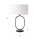 image 7 of ValueLights Antonia Matte Black Oval Table Lamp White Shade
