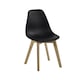 image 2 of Alderley Premium Black Plastic Dining Chairs with Wooden Legs - Set of 2
