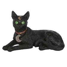 Something Different Laying Black Cat Figurine - Black/Green - One Size