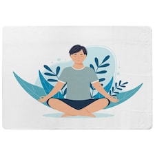 Meditation Illustration (Rug) Blue | S