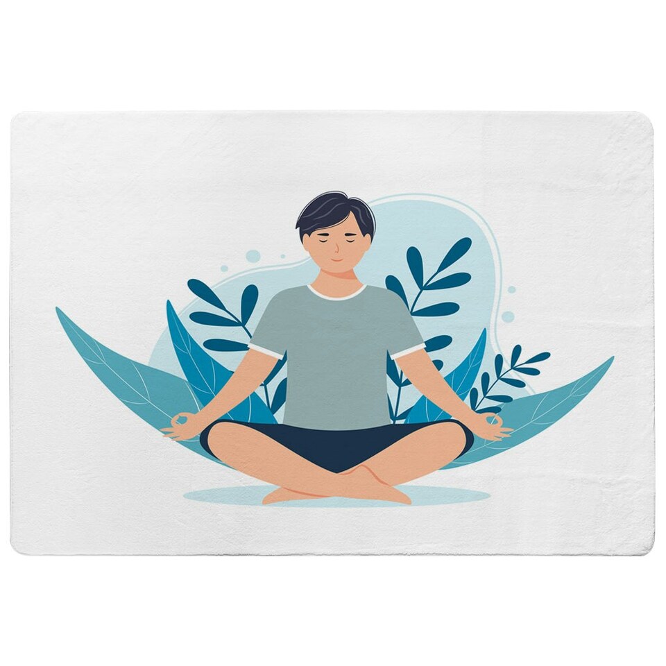 image 1 of Meditation Illustration (Rug) Blue | S