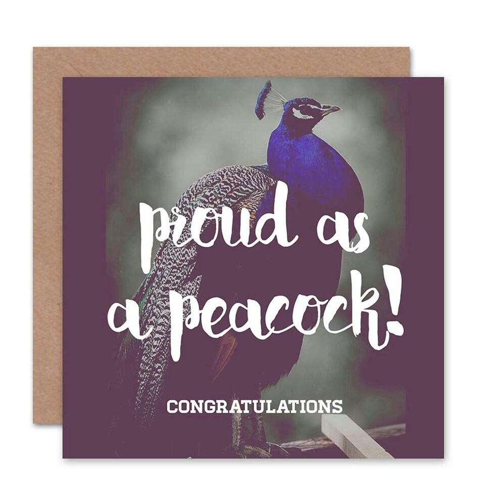 image 1 of Proud As Peacock Congratulations Card
