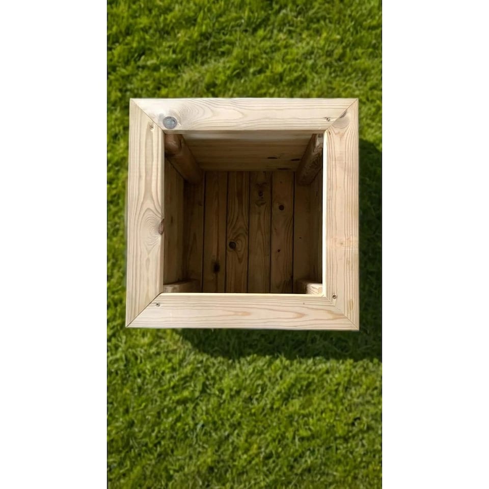 image 1 of Multi Pack of 2 - Deluxe Square Planter - Timber - L47 x W47 x H46 cm - Fully Assembled | Brown