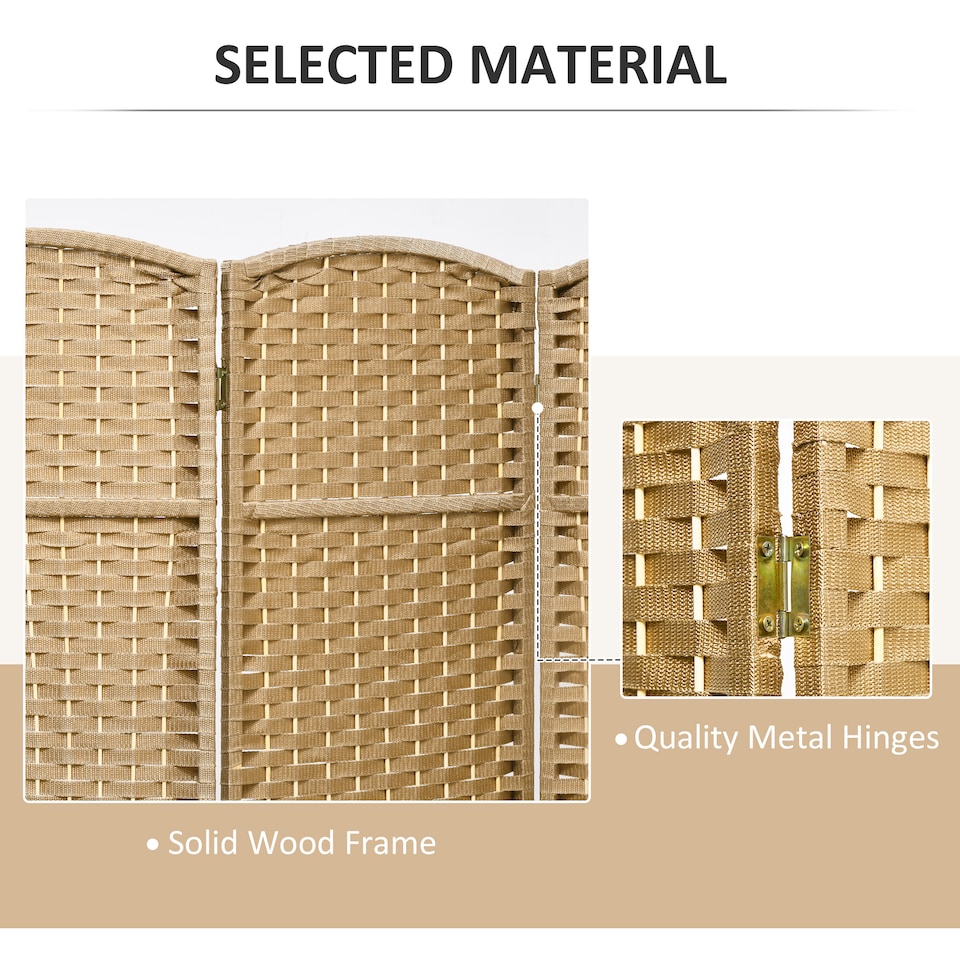 image 1 of HOMCOM 6 Panel Folding Room Divider, Privacy Screen, 240 x 170cm, Natural