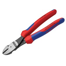 Knipex 74 02 Series High Leverage Diagonal Cutters, Multi-component Grip - Multi Colour - 200mm