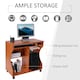 image 3 of HOMCOM Computer Table Study Desk with Sliding Keyboard Tray, Cherry Wood