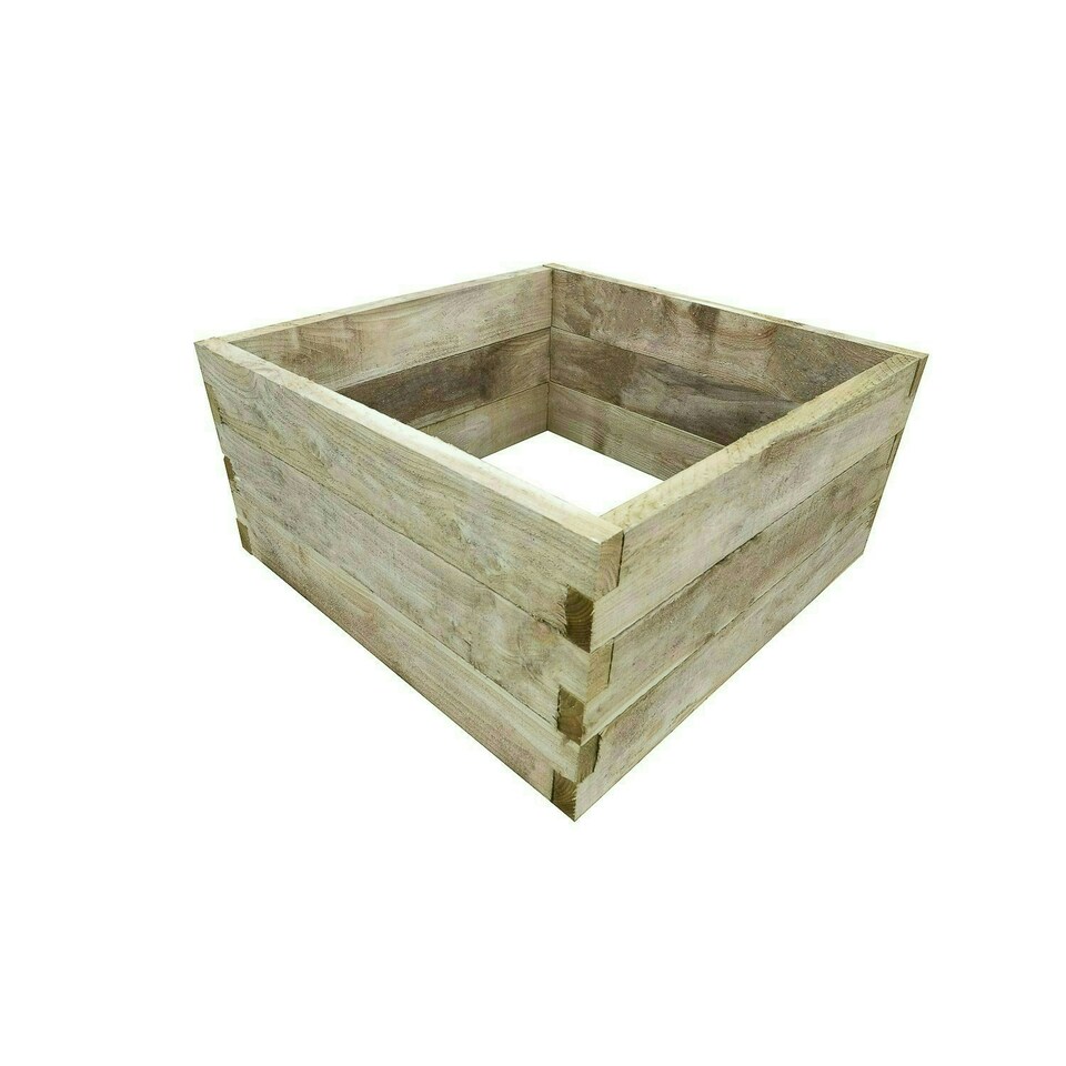 image 1 of Forest Garden Caledonian Wooden Square Raised Bed 90 x 90cm