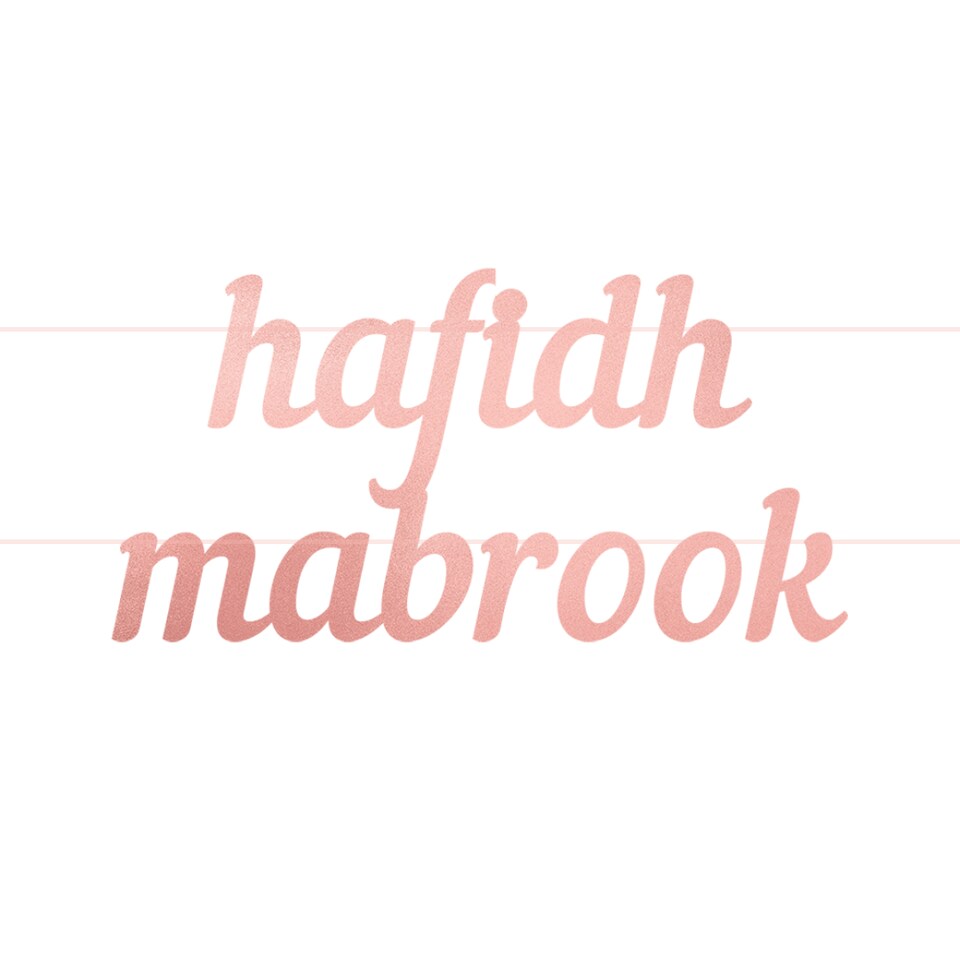 Hafidh Mabrook Letter Banner - Rose Gold